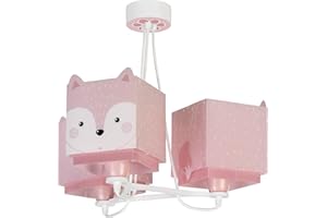 Dalber Lámpara infantil de Techo Colgante 3 luces Little Fox Zorro Rosa Animales
