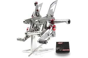 Arashi (Version2.0) Regolabile Pedaline Pedane Posteriori Pedane Arretrate Pedane Poggiapiedi per Aprilia RSV4 FACTORY APRC ABS 2013-2016 SBK SE/RSV4 2017-2021/Tuono V4 1100 2017-2020 Grigio 2014