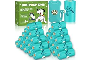 BBLTIFF 600 Stück/24 Rollen Hundekotbeutel, Kackbeutel für Hunde, Hunde Kotbeutel Rollen mit 1 Spende, Kotbeutel für Hunde, Hundetüten Eingedick & auslaufsicher mit Zitronengeschmack für Unterwegs