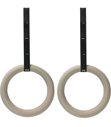 Anneaux De Gymnastique Homme - Élastiques Souples A386FR - Noir/Blanc - 25mm - Parfait Pour Le Renforcement Musculaire
