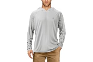 Roadbox Herren UPF 50+ Kapuzenpullover Shirt, UV Sonnenschutz Langarmshirt, Outdoor Wassersport Rashguards für Sommer Angeln