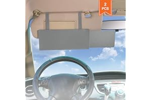 Car Visor Sunshade, WANPOOL Car Visor Anti-glare Sunshade Extender for Front Seat Driver and Passenger - 2 Pieces (Gray)