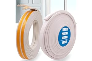 JAVIAL 16,5M Burletes para Ventanas y Burlete Puertas Blanco - Aislante Termico Ventanas Adhesivo Goma Ventana Corredera Aluminio, Madera y PVC - Burlete Puerta Exterior para Aislar Frio e Insonorizar Viento
