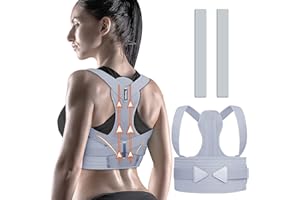 ZINUU Correttore Posturale Spalle Schiena - Busto Postura Ortopedico Supporto per Uomo Donna, Regolabile Bustino Tutore Corsetto Dorsale (Grigio,70-130CM)