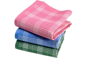 ‎VIVIENNE ET MERLIN Taschentücher aus Stoff, Damen, Premium, 100 % gekämmte Baumwolle, 35 cm x 35 cm, 3 Stück, Modell P05