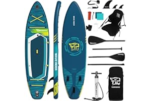 TIGERXBANG Tavola SUP Gonfiabile - Tavola da Stand Up Paddle Board Gonfiabile con Sedile per Adulti 200kg, Con supporto per cam, Portabicchieri, Doppia Pagaia, Zaino & Accessori Completi