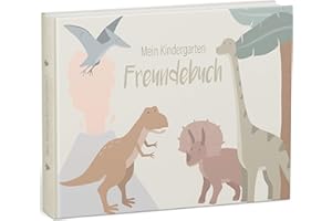 mintkind® Libro degli amici "My Friends" Dino | per ragazzi e ragazze | Libro dell'amicizia scuola materna, da compilare | Amici dell'asilo