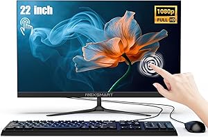 DREAMFYRE Ordinateur Tout-en-Un Intuitif avec Écran Multi-Touch, Écran de Bureau Tout-en-Un Full HD IPS de 22" avec Celeron N5095, 8 Go de RAM, 512 Go SSD, WiFi Double Bande & Bluetooth