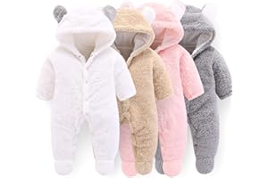 Haokaini Nouveau-né bébé Oreille Capuche tricoté Barboteuse Combinaison Salopette Combinaison pour garçons Filles