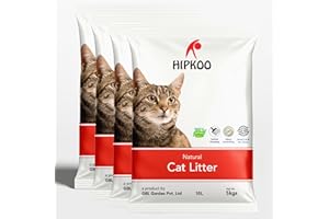 Hipkoo Exclusive Cat Litter 20Kg 100% Natural Unscented Bentonite Clay Dust Free Fragrance Free Absorbent Eco-Friendly Sand for All Breeds of Cats 4 Packs of 5 Kgs (Combo)