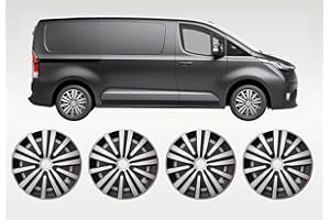 Darfox 16 Inch Wheel Trims Set of 4 – Fits Vauxhall Vivaro, Renault Trafic, Citroen Dispatch, Peugeot Expert, Fiat Talento – Hubcaps for Steel Wheels – ABS with Metal Ring (Spsb)