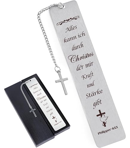 2 Stück Edelstahl-Lesezeichen Mit Kreuz-Anhänger – Persönliche Geschenkidee, Handgefertigt, Rostfrei & Elegant