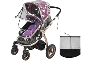 BXT Habillage Impermeable Universel Poussette Protection Pluie et Vent pour Poussette Protection Pluie , 1 Unite, Transparent
