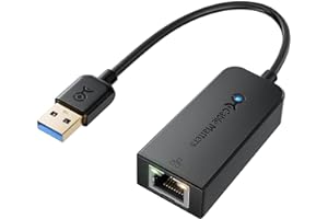 Cable Matters Adapter USB na Ethernet (USB 3.0 na Ethernet) obsługujący sieć Ethernet 10/100/1000 Mbps w kolorze czarnym