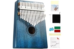 FLSEPAMB Kalimba Thumb Piano, Kalimba 17 keys with Learning Package, Finger Piano, Kalimb Instrument for Kids, Woman and Man (Blue)