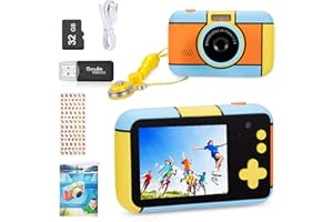 YunLone Cámara Fotos Infantil, 24MP Selfies, 2,4'', Vídeo 1080P con Tarjeta 32G, Zoom 4X, Filtros, Regalo para niños 3 a 10 años