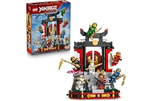 LEGO NINJAGO Ozdoba z postaciami ninja — 15-lecie, kolekcjonerski zestaw konstrukcyjny dla chłopców i dziewczynek, podstawka z ośmioma minifigurkami, pomysł na prezent urodzinowy dla 14-latka 71866