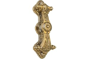 Castelion® Large Solid Brass Sunflower Door Knocker | Traditional Victorian Style | High Quality Decorative Home Accessories | Ornate Door Knocker for Front Door | Easy to Install | 24cm (9.5")