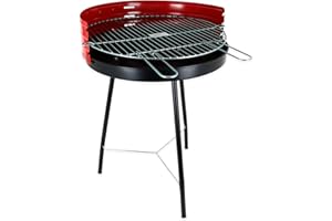 Algon - Barbacoa de Carbón Redonda con Refuerzo Resistente y Duradero. Parrilla Zincada Ideal Para Exterior. Barbacoas de car