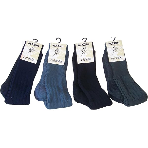 Lot De 4 Paires Chaussettes Travail Bridgedale Blaxnit PathFinder - Double Laine, Semelle Rembourrée - Tailles 39-48, Multicolore