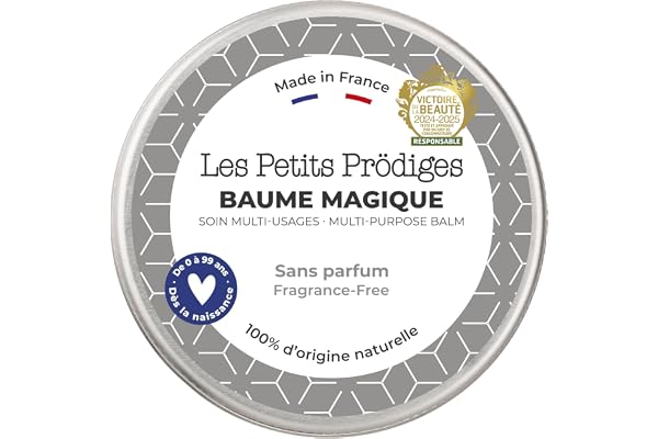 LES PETITS PRODIGES Baume Magique Multi Usages - Visage, Levres, Mains & Corps - Demaquillant, Soin Hydratant & Réparateur, Cheveux - 100% Naturel - Fabriqué en France - Emballage Recyclable - 30ml