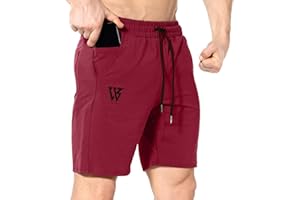 ZENWILL Men's Zip Gym Shorts Running Fitness Sports Workout Shorts Men with Pockets