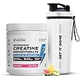 Wellcore Micronised Creatine Monohydrate (83 Servings,Fruit Fusion) + Premium Steel Shaker|Enhanced Muscle Growth & Fast Recovery|Trustified Certified,Powder,2 Count