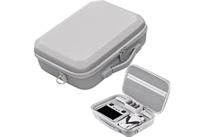YUEMING Mini 3 Pro Étui Portable en Cuir PU Cas Voyage Espace de Rangement Sac de Transport pour Contrôleur de Drone DJI Mini 3/ Mini 3 Pro et Autres Accessoires, Gris
