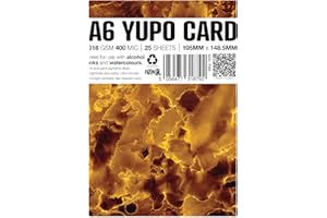 Punkcards - Yupo Paper - Yupo Paper Alcohol Inks - Yupo Paper A6 - Alcohol Ink Art Paper - for Artists and Painters - 25 Sheets - 318gsm - 400mic - 105mm x 148.5mm