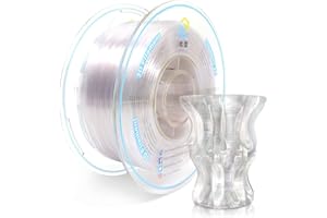 Yousu Filamento PETG 1.75mm，Filamento para Impresora 3D，Filamento PETG Fuerte，Precisión Dimensional +/- 0.02mm，Filamento de Impresión 3D para Impresora 3D FDM，Carrete de 1kg，PETG Transparente