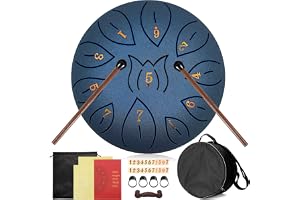 Purpledi Tongue trumma 11 noter 6 tum, tungtrumma skivtrumma, stålpanna, toner, slagpanna, trumma, slagverk instrument med klubbor, fingerplock, musikbok och väska