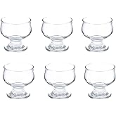 Reldor Sundae Glasses Set of 6, Tulip Prawn Cocktail Glasses, Wide Bowl Dessert Cups, Versatile Cocktail Bowls, Sundae Ice Cr