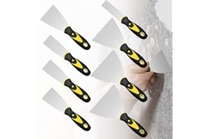 CRESBEL Spachtel Set: 8 Stücke Spachtel aus rostfreiem Edelstahl, Rostfrei Putty Messer Spachtel Set, Maler Werkzeug Spachtel, Edelstahl Malerspachtel mit Kunststoffgriff für Tapeten/Trockenbau/Gips Schaben