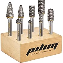 5-Piece Tungsten Carbide Burr Set With 1/4" Shank | Double Cut Extended Rotary Files For Metal, Wood, Engraving, Grinding & Polishing