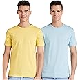 Amazon Brand - Symbol Men's Solid Cotton T Shirt | Round Neck | Half Sleeve | Plain | Combo Pack of 2-Regular Fit (Available in Plus Size)