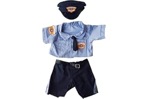 Police Uniform Outfit Teddy Bear Clothes Fit 14 - 18 Build-a-bear, Vermont Teddy Bears, and Make Your Own Stuffed Animals by Stuffems Toy Shop