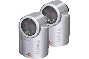 LED UNIVERSUM Brennenstuhl PRIMERA-Line, Adattatore di corrente con protezione da sovratensioni (Adattatore come protezione per apparecchiature elettriche) colore: Argento/Nero