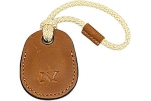 NY NEYYOS NEYYOS - Airtag Anhänger aus Echtem Leder, Air Tag Tracker, Hülle Tragbar & Schlüsselanhänger, Schutzhülle Schlüsselfinder, Holder, Keychain Halter Case für Schlusselbund (Braun, B)