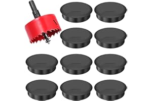 Lectorias 10 szt. przelotka biurkowa, 60 mm organizer na drut, zarządzanie kablami, z otwornicą