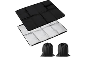 HAOYULUO Zestaw 2 Składanych Poduszek do Siedzenia na Zewnątrz - Termiczne, Wodoodporne z 2 Torbami do Przechowywania