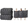 ZZZMRH Luxury 2 Pk Grey Bath Sheets Premium Quality 100% Combed Cotton 650 GSM Jumbo Bath Sheet Set Quick Dry Towels Bath Sheets Highly Absorbent 2 Grey Extra Large Bath Towels