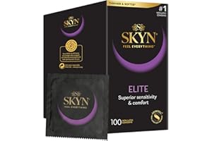 ‎SKYN SKYN Elite Kondome, latexfrei, Skynfeel, Kondome für Männer, normale Größe, ultradünne und weiche Kondome, glatte gerade Form, 53 mm breit, 100 Stück