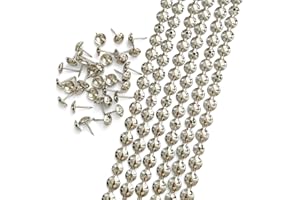 Let's Decorate Bandes de clous d'ameublement en nickel de 10 m de diamètre x 11 mm, bandes décoratives avec punaises d'ameublement pour canapé, tête de lit, banc (E : 11 mm, nickel)