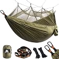 NATUREFUN Amaca da Campeggio da Viaggio | capacità di Carico 300kg,(275 x 140 cm) Traspirante Nylon da Paracadute | 2 x Moschettoni Premium,4 x Corde in Nylon Incluse | per Esterno Interno