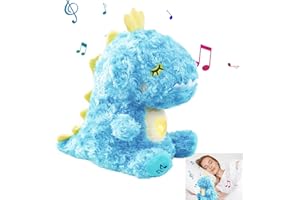 ANMAHE Dinosaur Stuffed Animals, Breathing Teddy, Breathing Stuffed Animals Anxiety Relief, Sleeping Plush Toy Adjustable in Four Modeswith Soothing Music Lights Suitable for Adults and Children