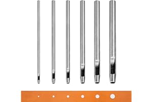 WUTA Locheisen Set, Rund Hohlstanz-Schneidewerkzeug, Locheisensatz für Leder, Uhrenarmband, Dichtungsgürtel (0.5+1+1.5+2+3+4+5mm)