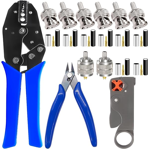 Coax Crimp Crimper Tools For RG-58 RG8X RG174 RG8, LMR100 LMR195 LMR240 LMR400 E - Foto 2