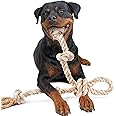 Fida Dog Rope Toys for Large/Medium Aggressive Chewers, Tough Rope Chew Toy with Easy Hold Handle, Indestructible Natural Cotton Rope, Tug of War Dog Pull Rope Teeth Cleaning