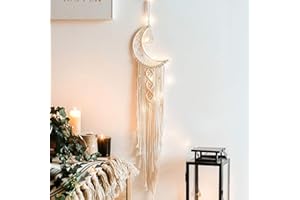 YHNDECO Acchiappa Sogni per Interni Acchiappasogni da Appendere Macramé Wall Hanging Arazzo Murale Boho Appendi Muro in Macramè Boho Chic Accessori Stanza Decorazioni in Macramè Appese Per Eid Mubarak Ramadan