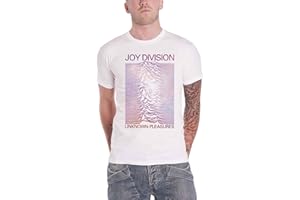 Joy Division T Shirt Space Unknown Pleasures Gradient Logo Officiel Homme Blanc